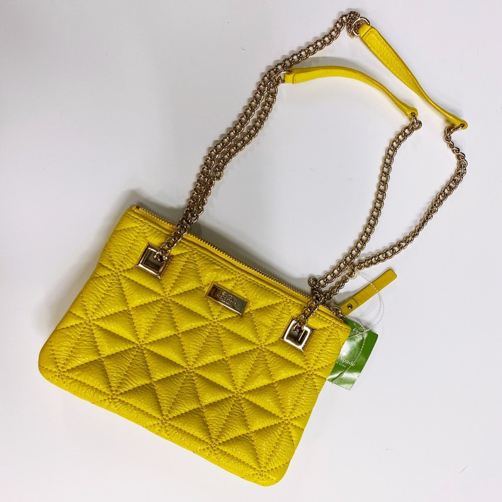 Kate Spade Quilted Yellow Morgan Crossbody Bag